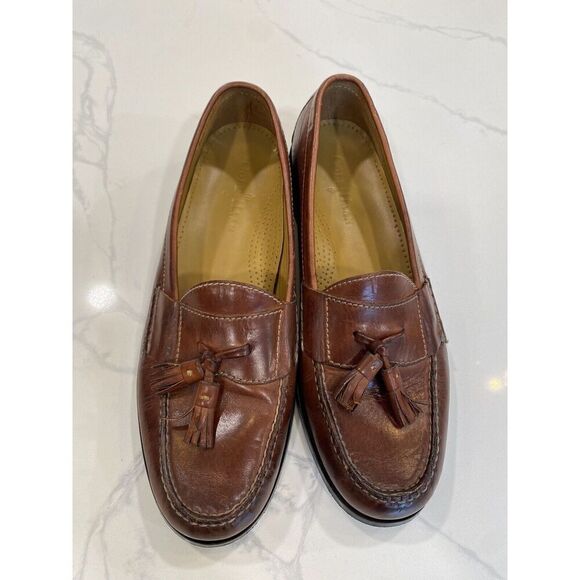 Cole Haan Mens 10 Grand Pinch Tassel Loafers Shoes‎ Brown Leather Saddle Career - Picture 2 of 8